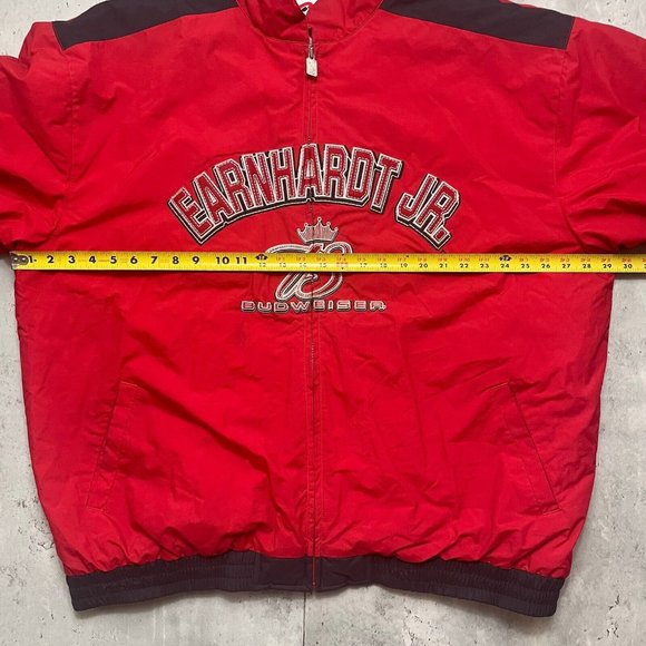 RARE Vtg Dale Earnhardt Jr XXL Embroidered Red Jacket Budweiser Chase Authentic - Picture 12 of 13